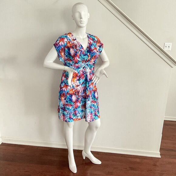 Soft Surroundings Day Spa Swim Dress Multi Abstract Short Sleeve Cover-up L - Picture 10 of 10